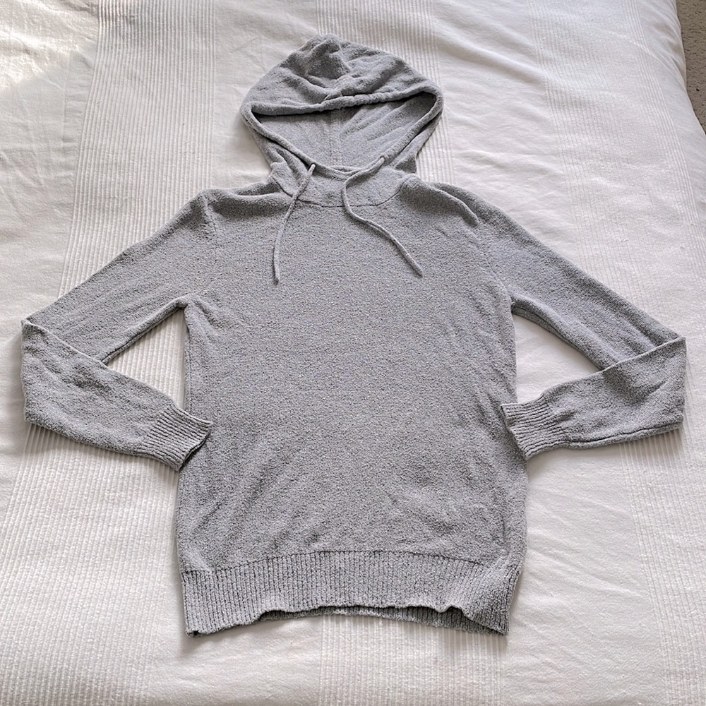 Frank & Oak Gray Marled Cotton and Nylon Hoodie Size XS